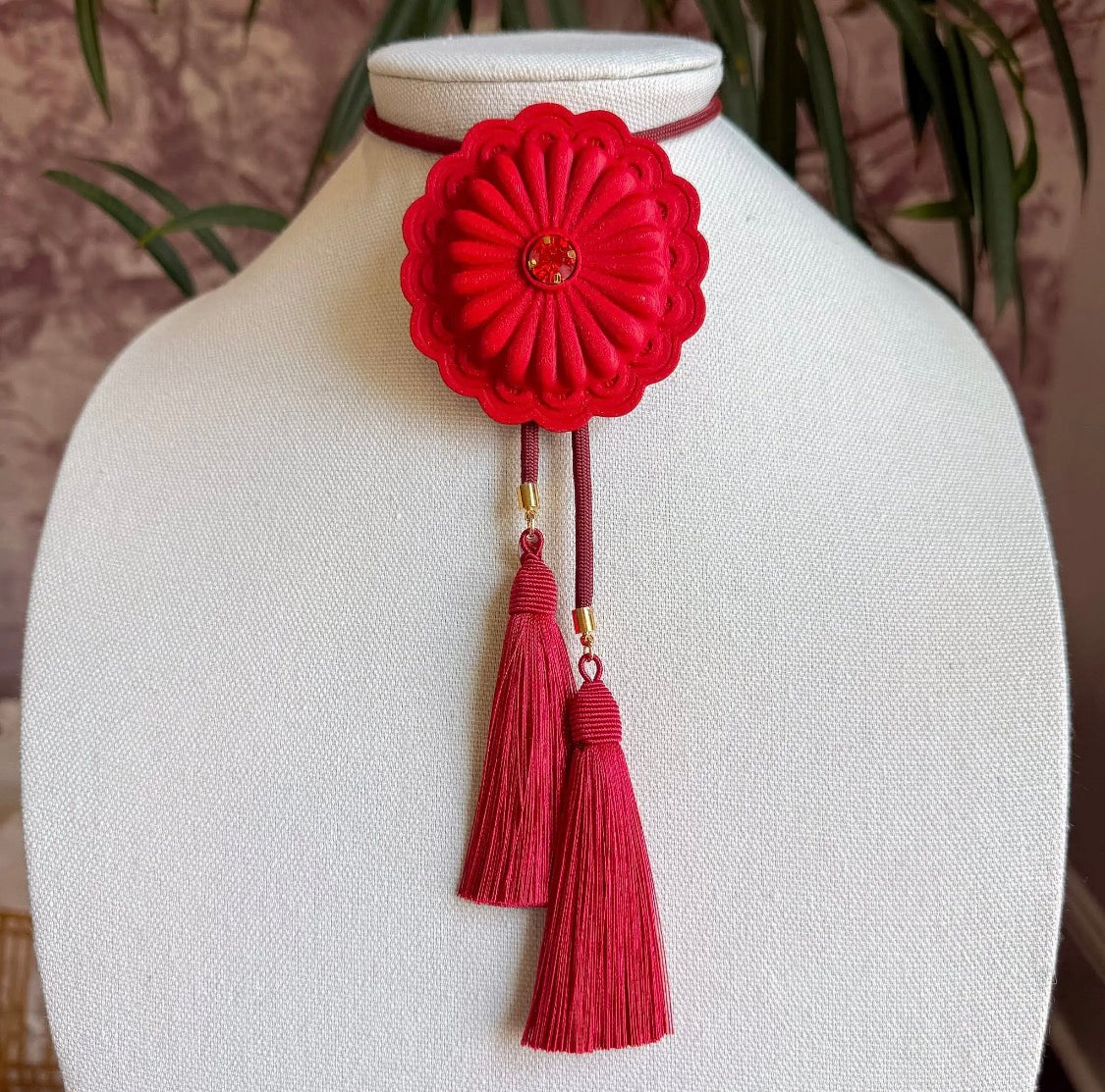 Concho Bolo Crimson with Maroon/Crimson