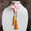 Ace of Diamonds Bolo Blush Pink, Maroon & Golden Yellow