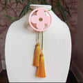 Clover Bolo Blush Pink, Olive & Golden Yellow