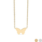 18K Gold PVD Stainless Steel Engravable Butterfly Necklace : Gold