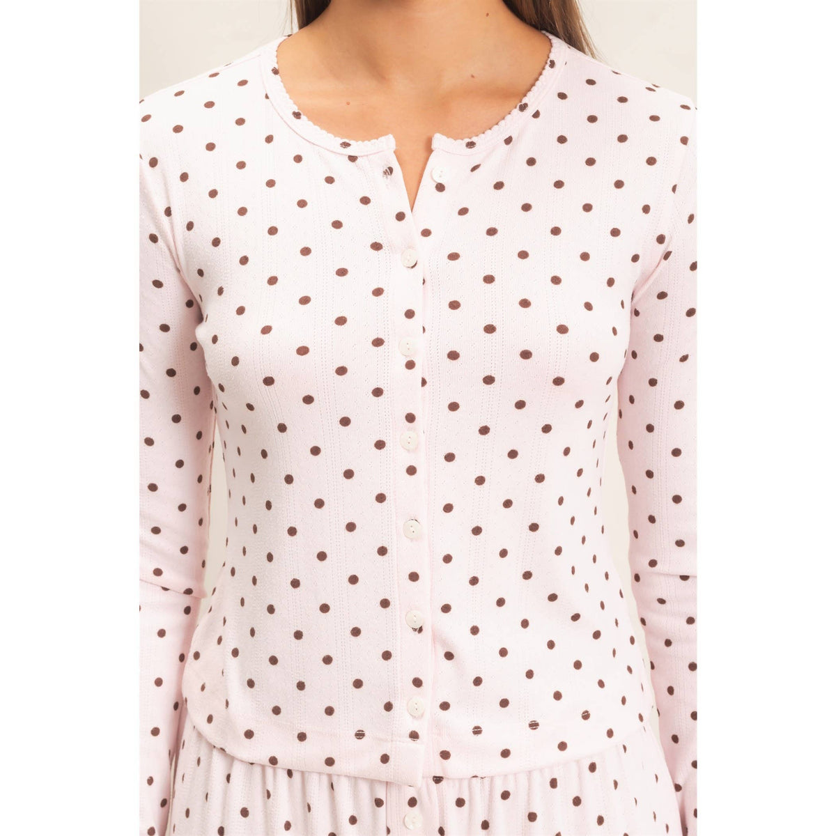 Tickled Pink Dot Top