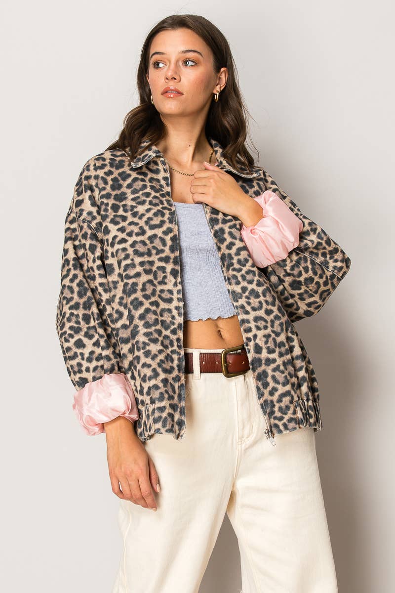 Leopard Denim Jacket