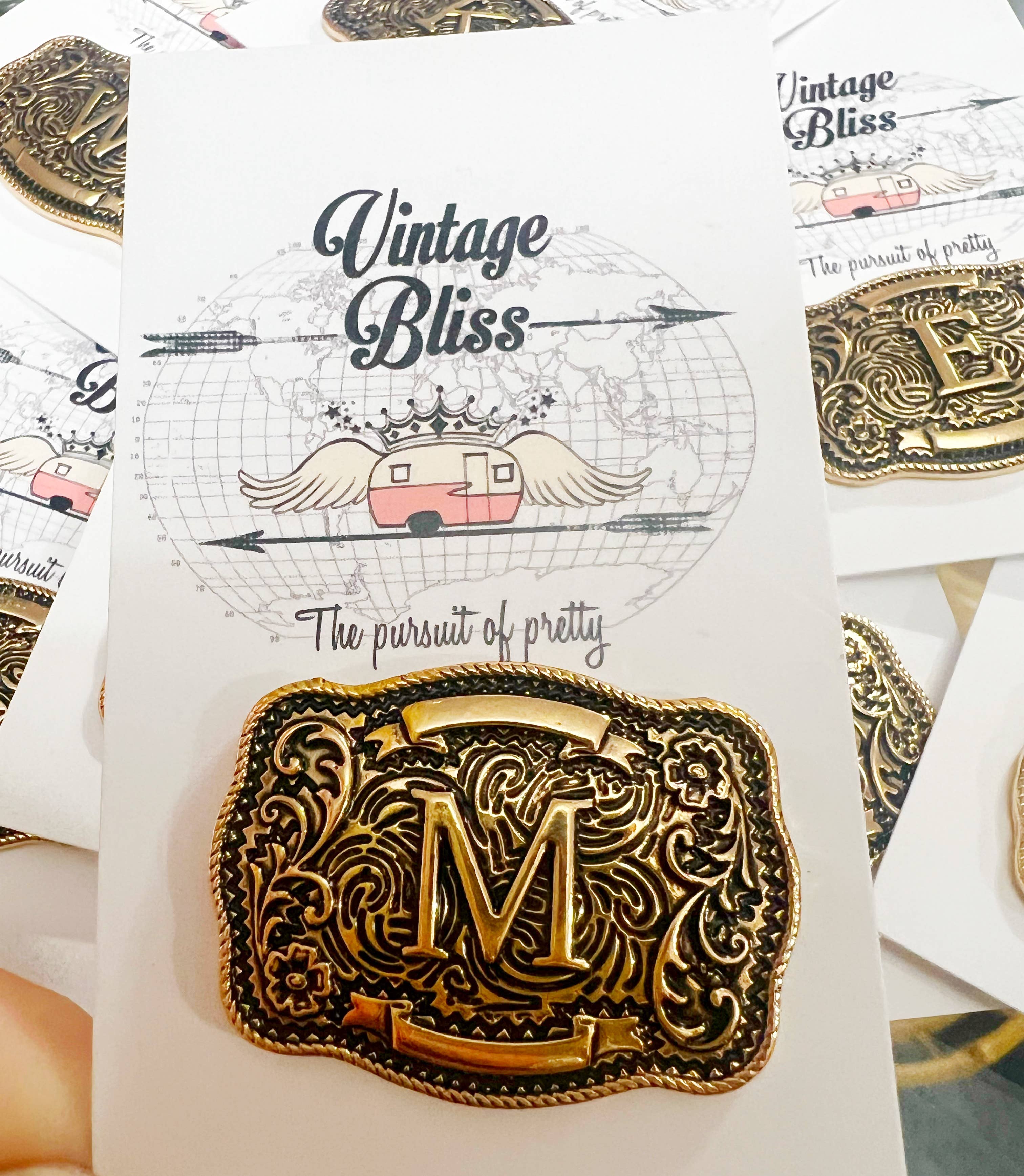 Initial Buckle Hat Pin