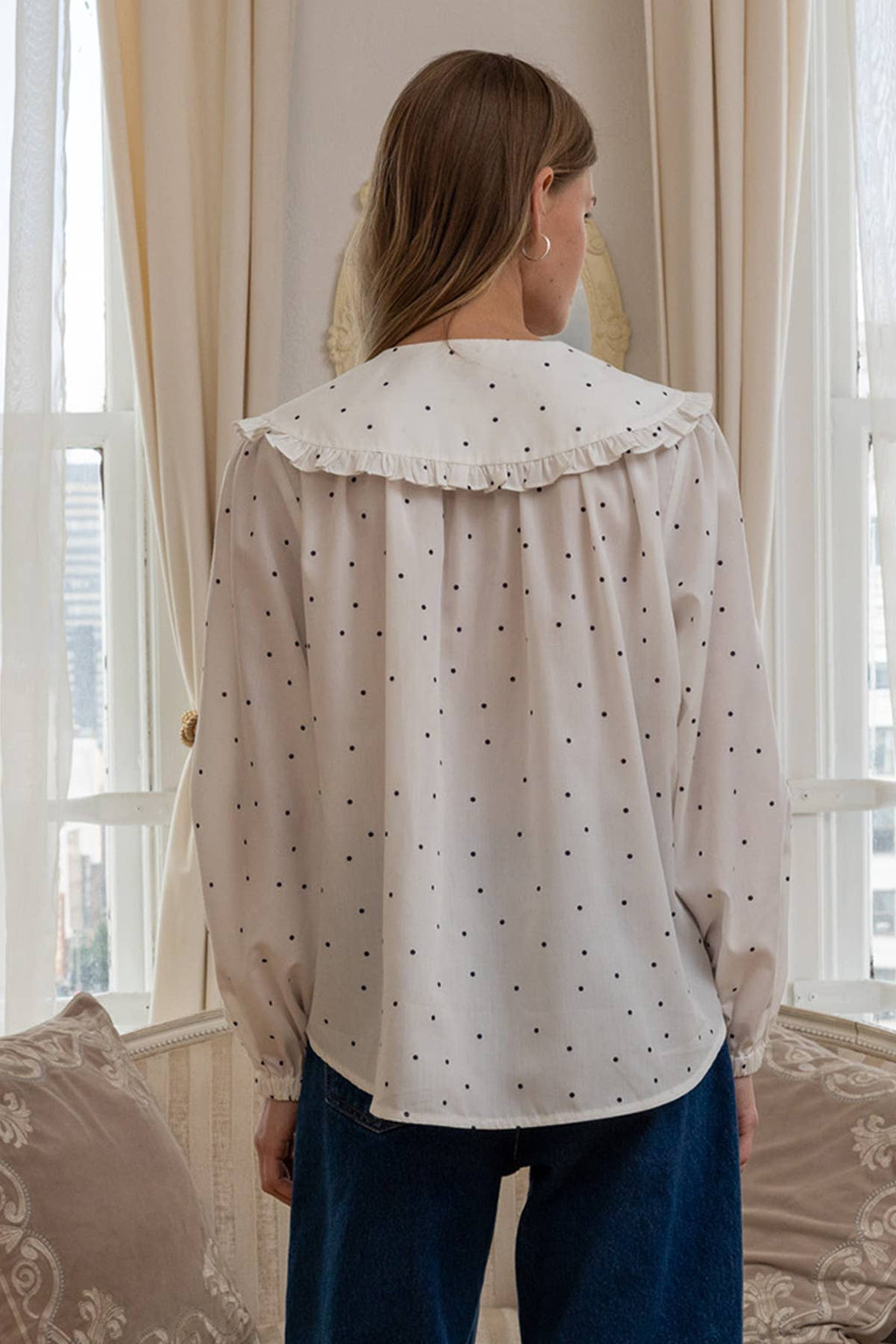 Dotty Collar Blouse