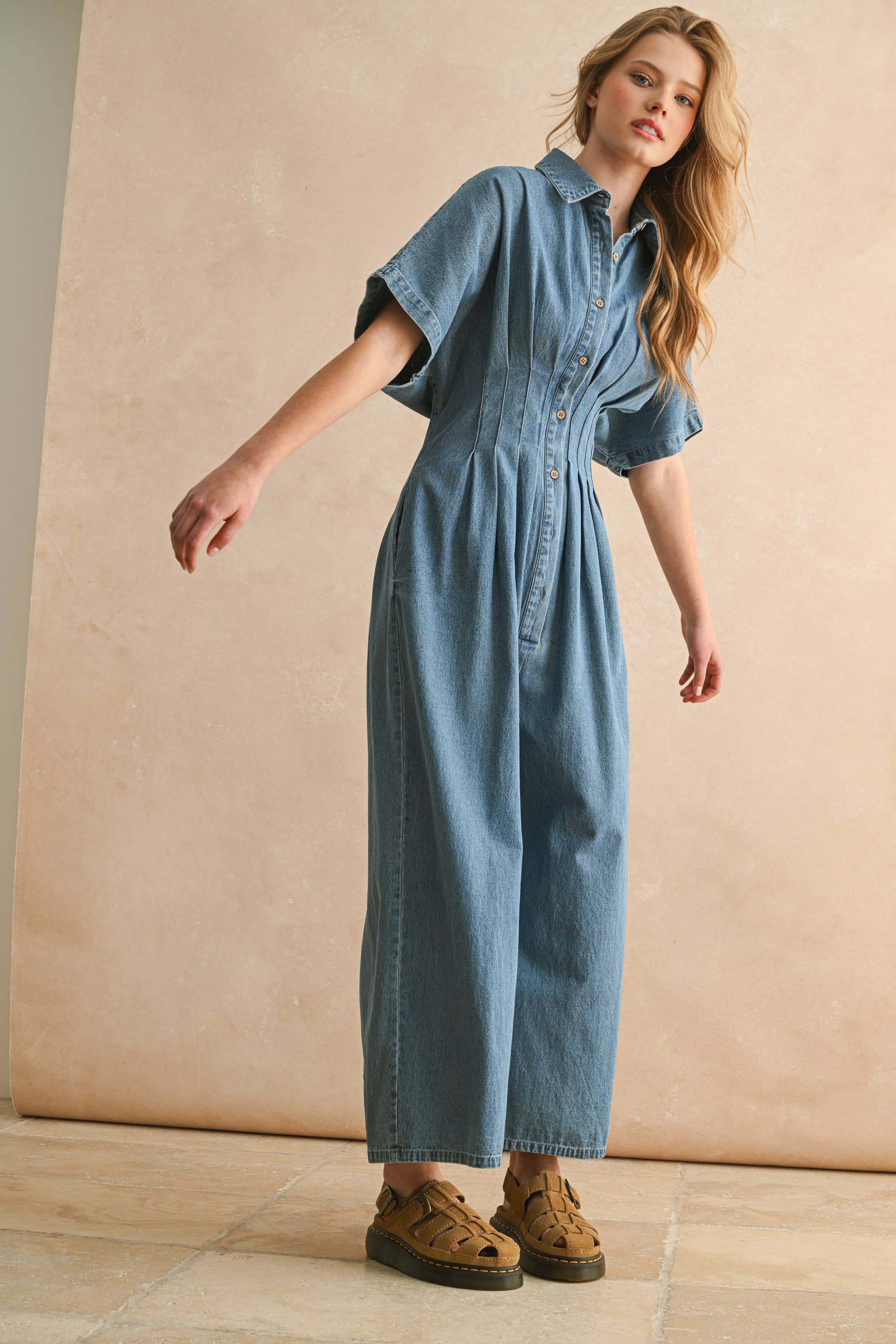 Chambray Denim Jumpsuit