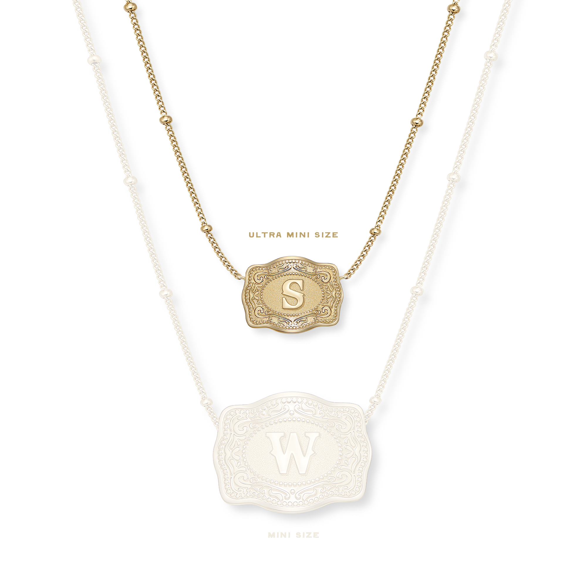 SpurWest Ultra Mini Belt Buckle Initial Necklace