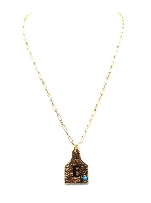 Cattle Tag Initial Necklace
