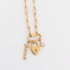 18K Gold PVD Paperclip Carabiner Necklace: Gold / 18+2"