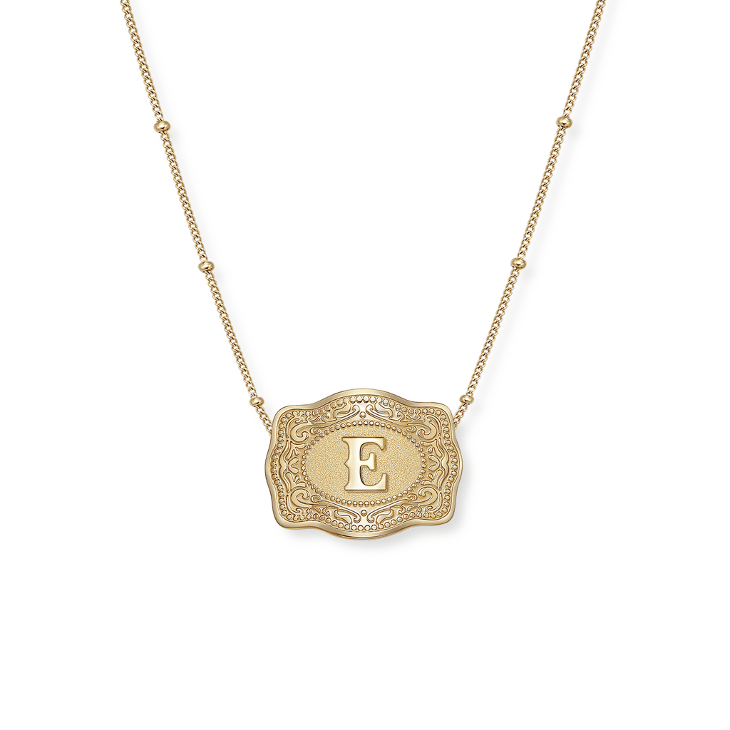 SpurWest Mini Belt Buckle Initial Necklace