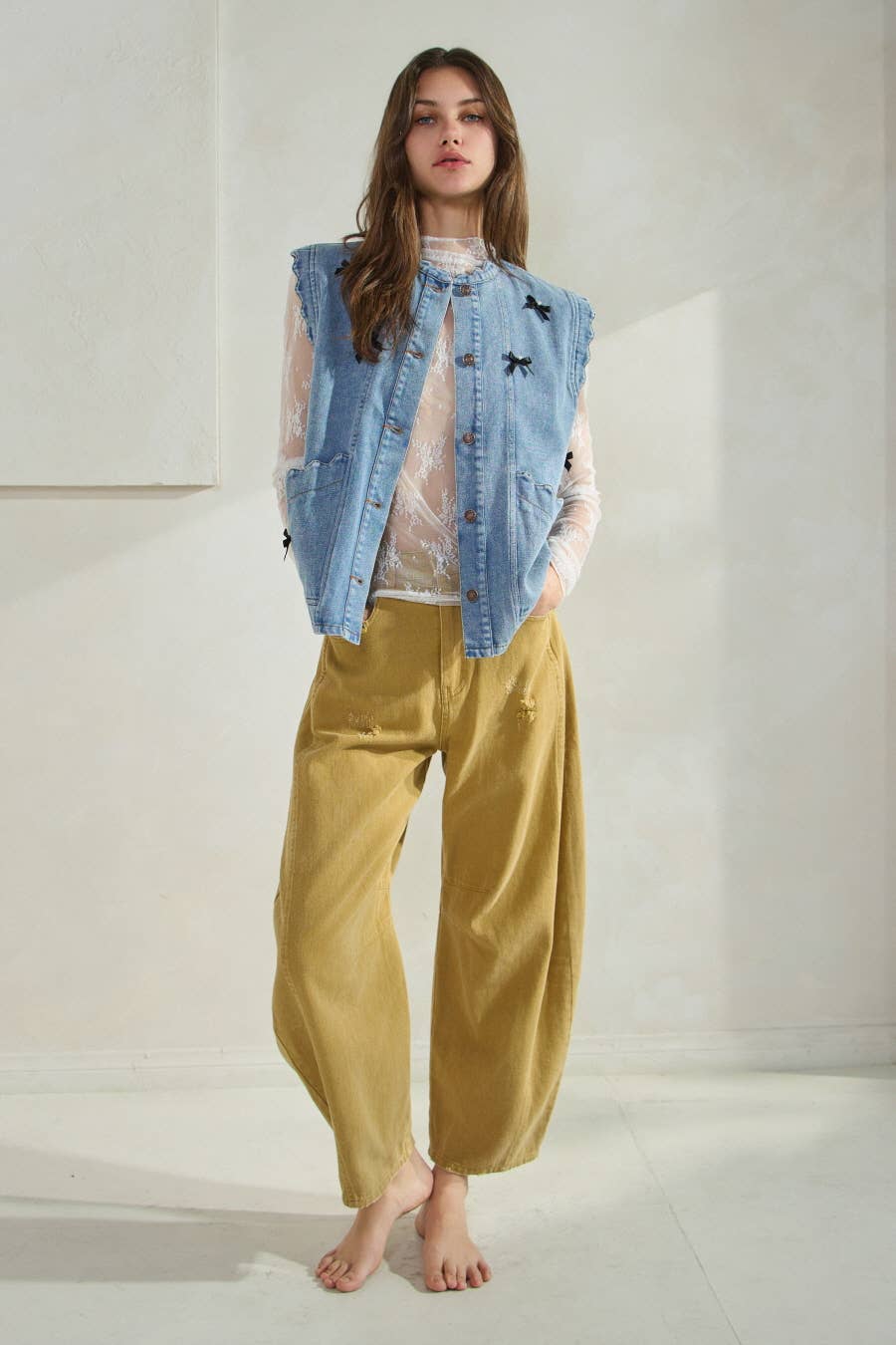 Acid Washed Barrel Denim