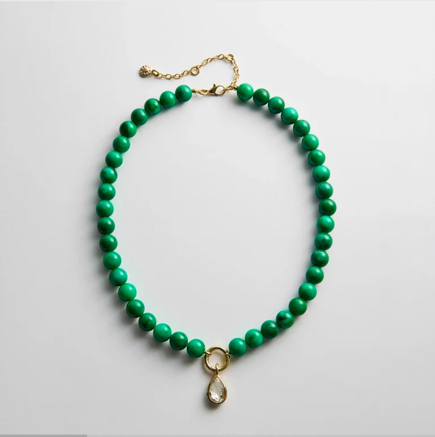 Baublebar Janette Beaded Ring Necklace - Malachite