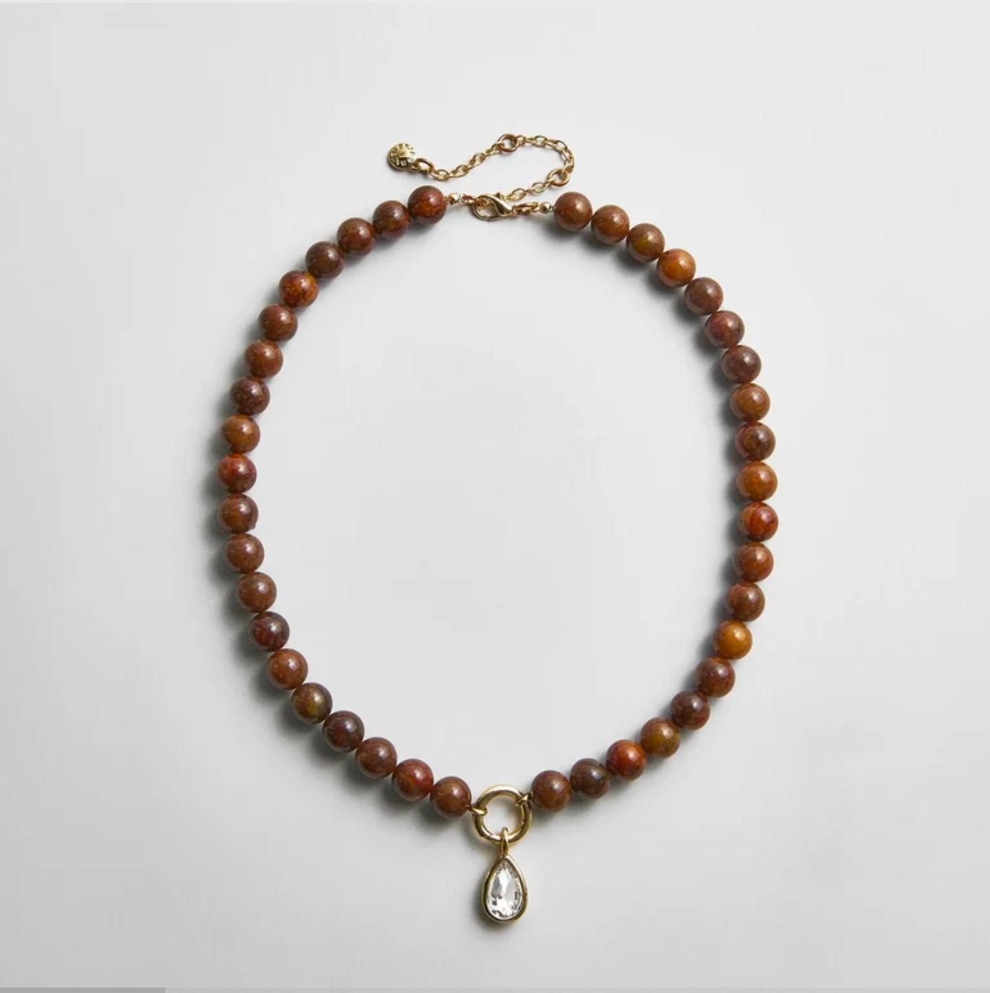 Baublebar Janette Beaded Ring Necklace - Tiger's Eye