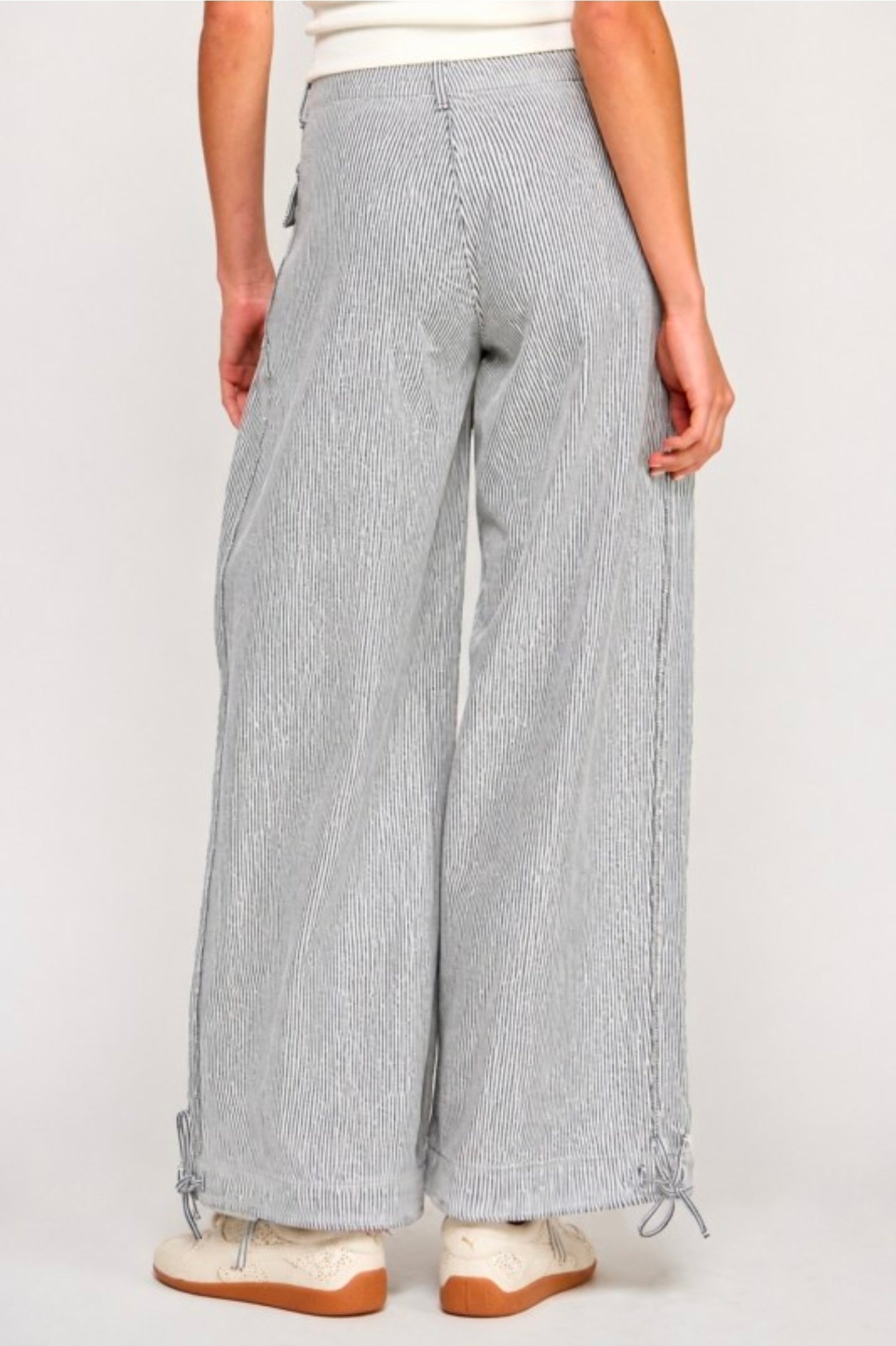 Lotus Striped Balloon Jeans
