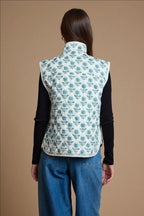 Floral Print Quilted Vest