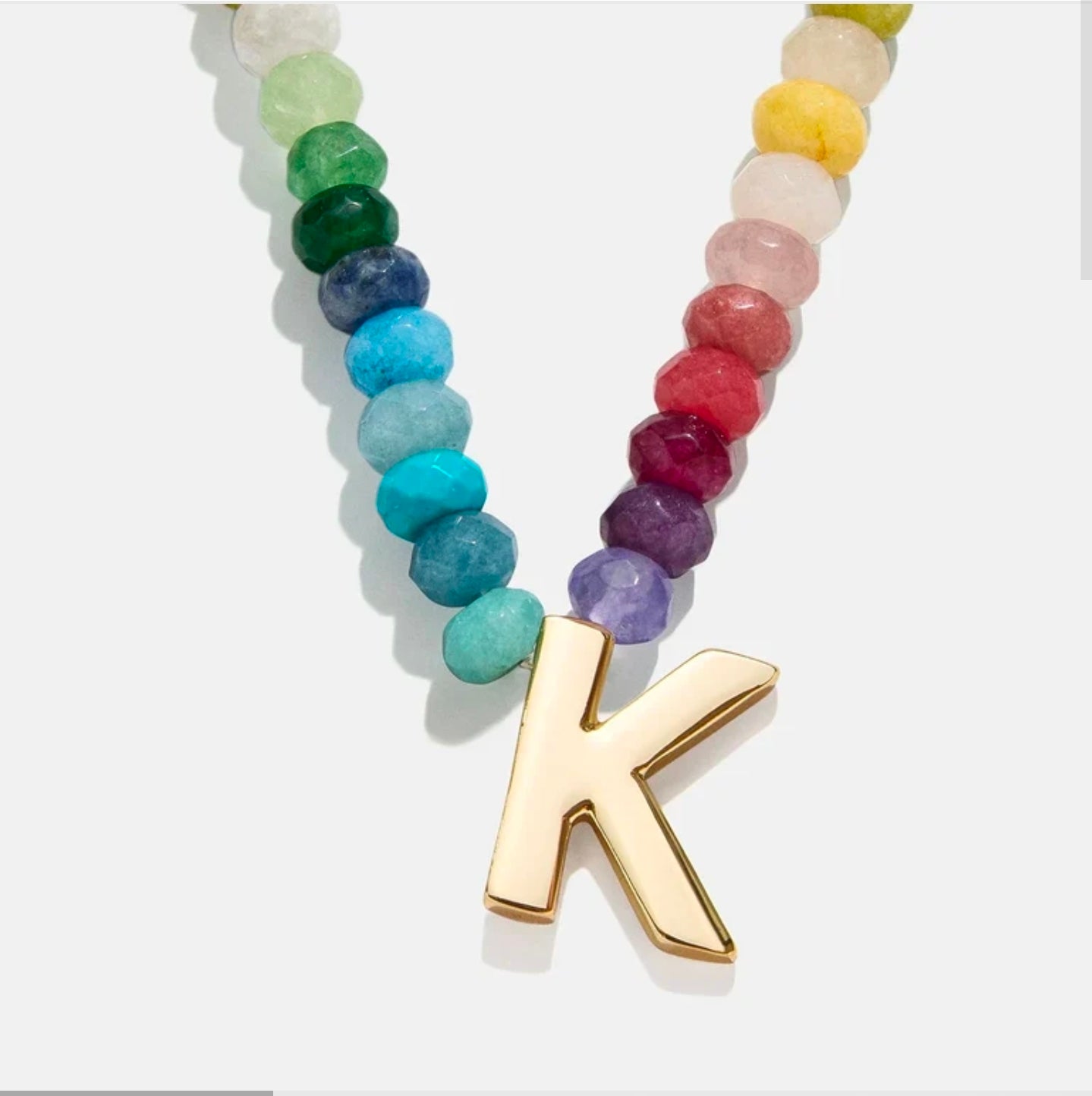 Baublebar Semi-Precious Block Initial Necklace - K