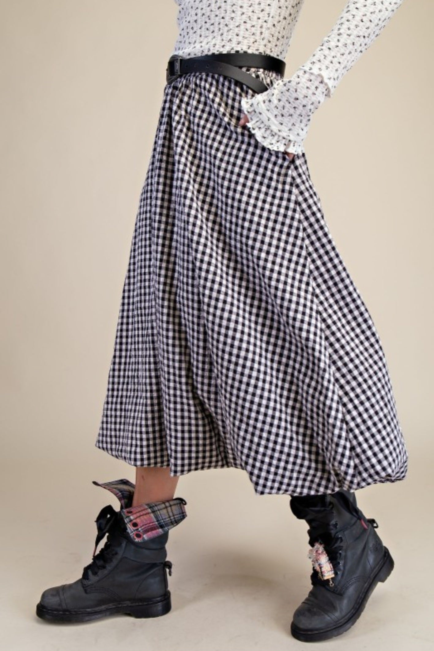 Gingham Bubble Skirt