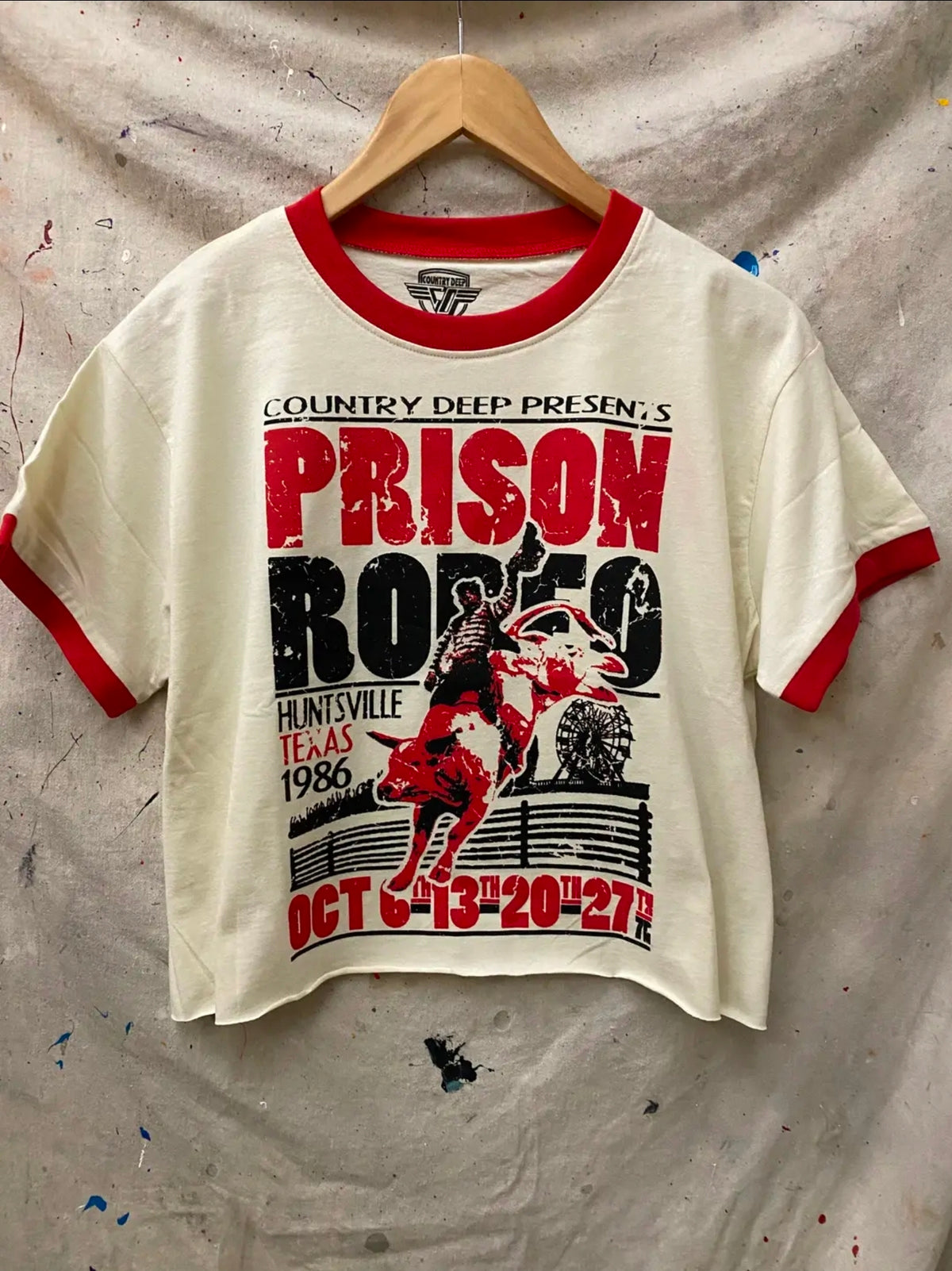 Prison Rodeo Cropped Ringer Tee