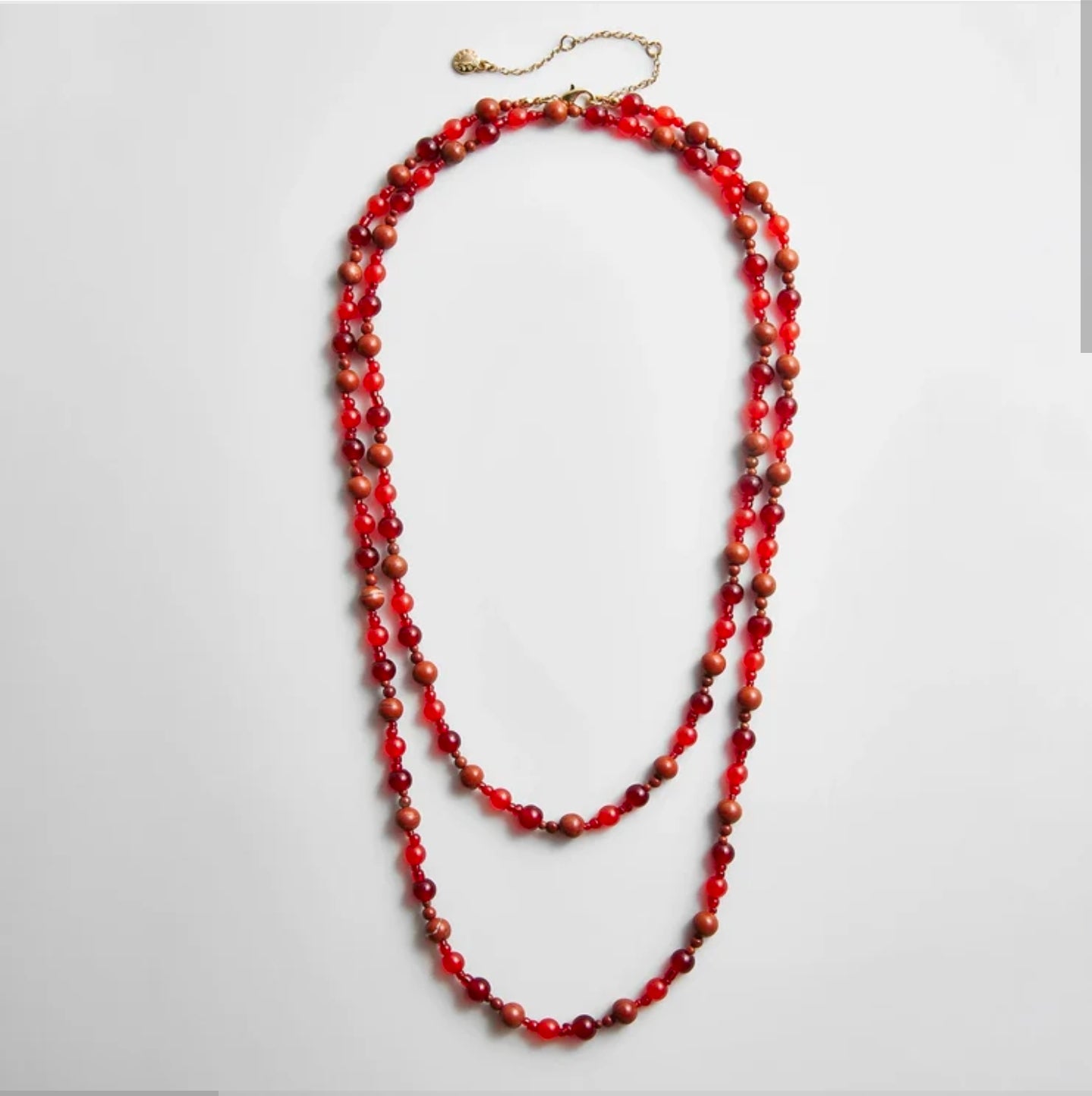 Baublebar Charlotte Beaded Necklace- Red Jasper