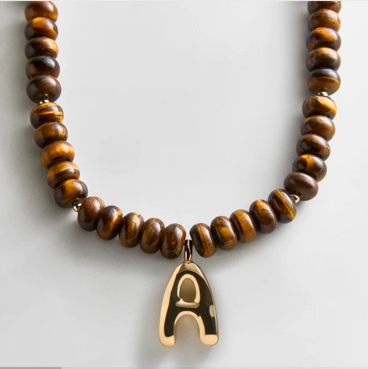 Baublebar Bubble Initial Necklace - Tigers Eye
