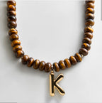 Baublebar Bubble Initial Necklace - Tigers Eye