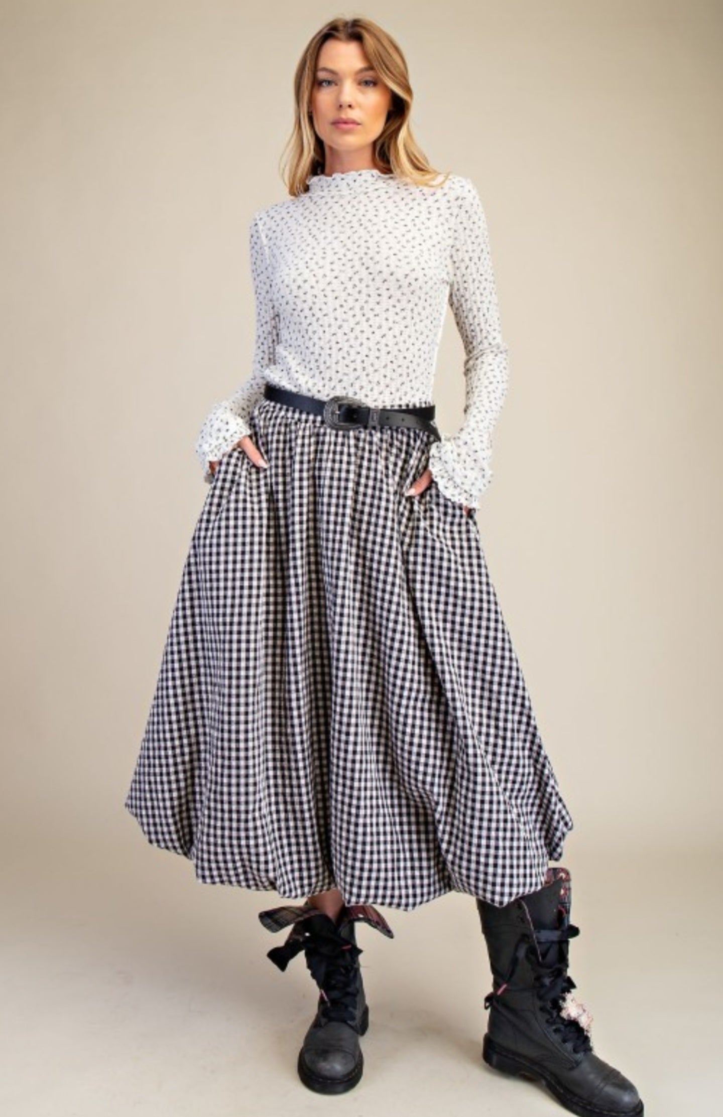 Gingham Bubble Skirt