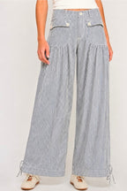 Lotus Striped Balloon Jeans