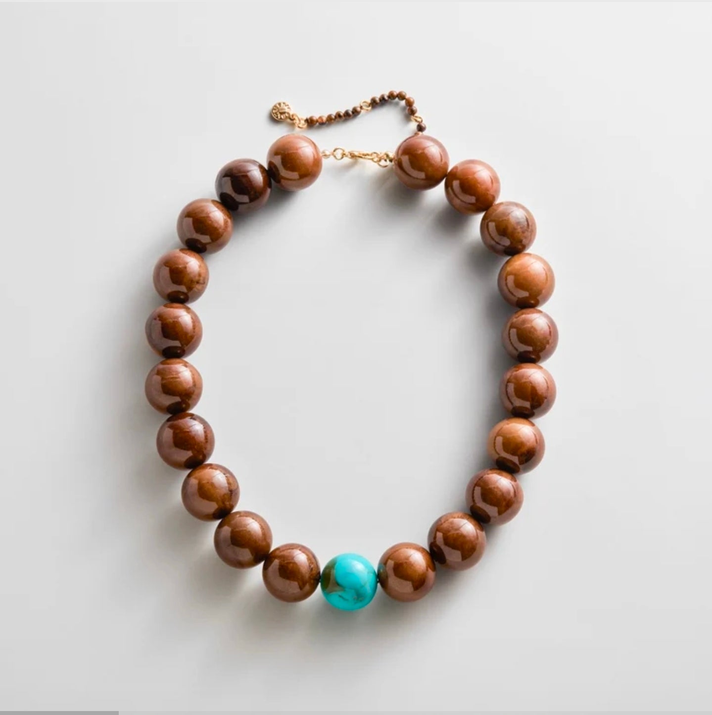 Baublebar Jane Beaded Necklace Brown/Turquoise